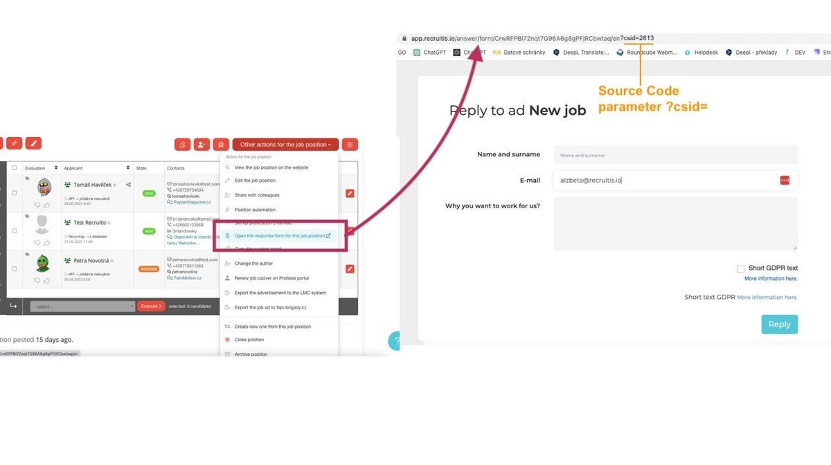 link to the reply form