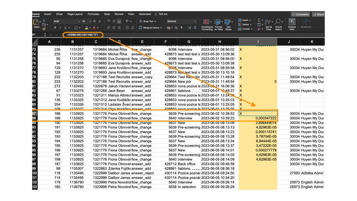 Achieving the formula for calculating the value